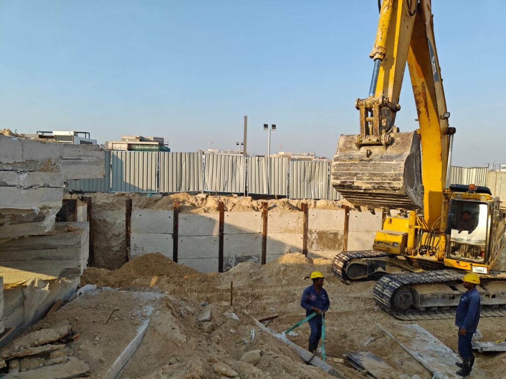 Excavation works for basement in Dubai